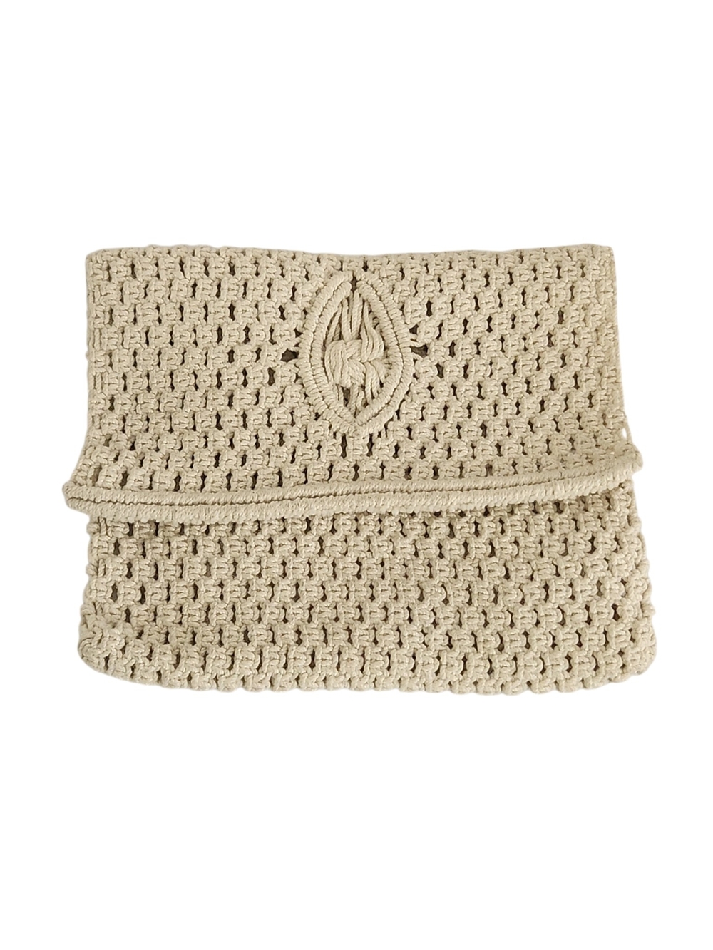 Mister Ernest Cream Macrame Clutch Vintage
